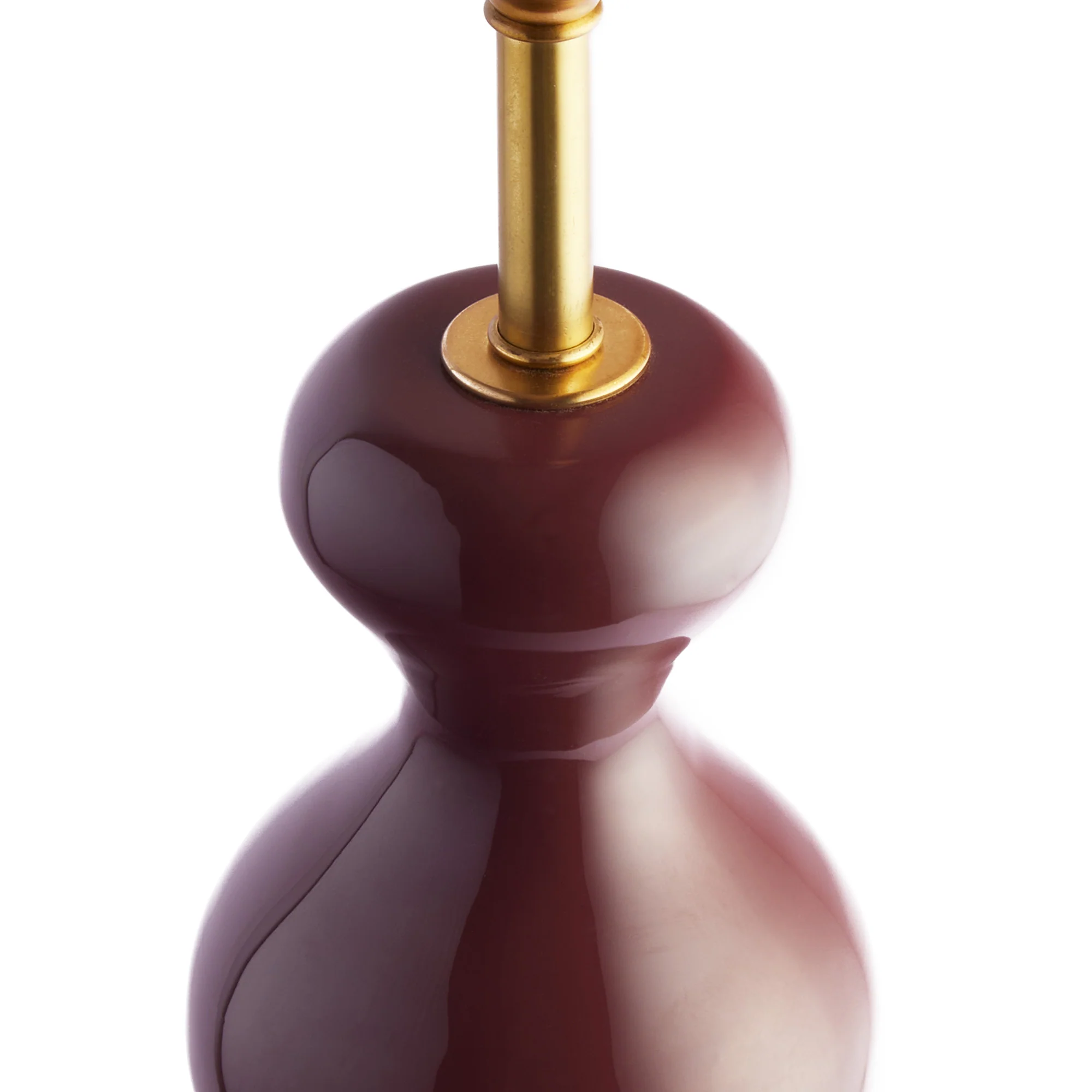 Smaller Wobster table lamp in burgundy lacquered wood - Image 4