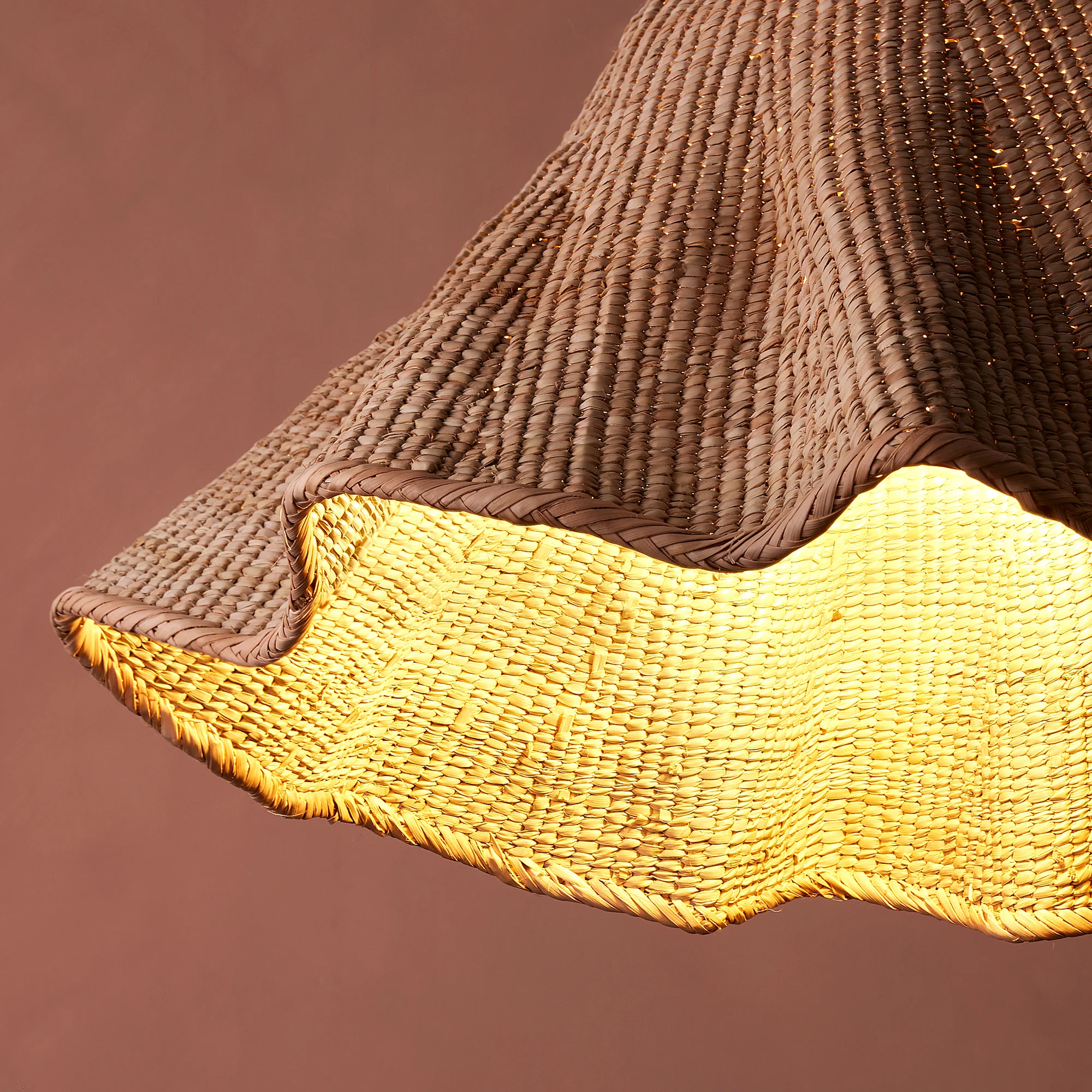 Smaller Wonky Wave natural woven palm basket - Image 7