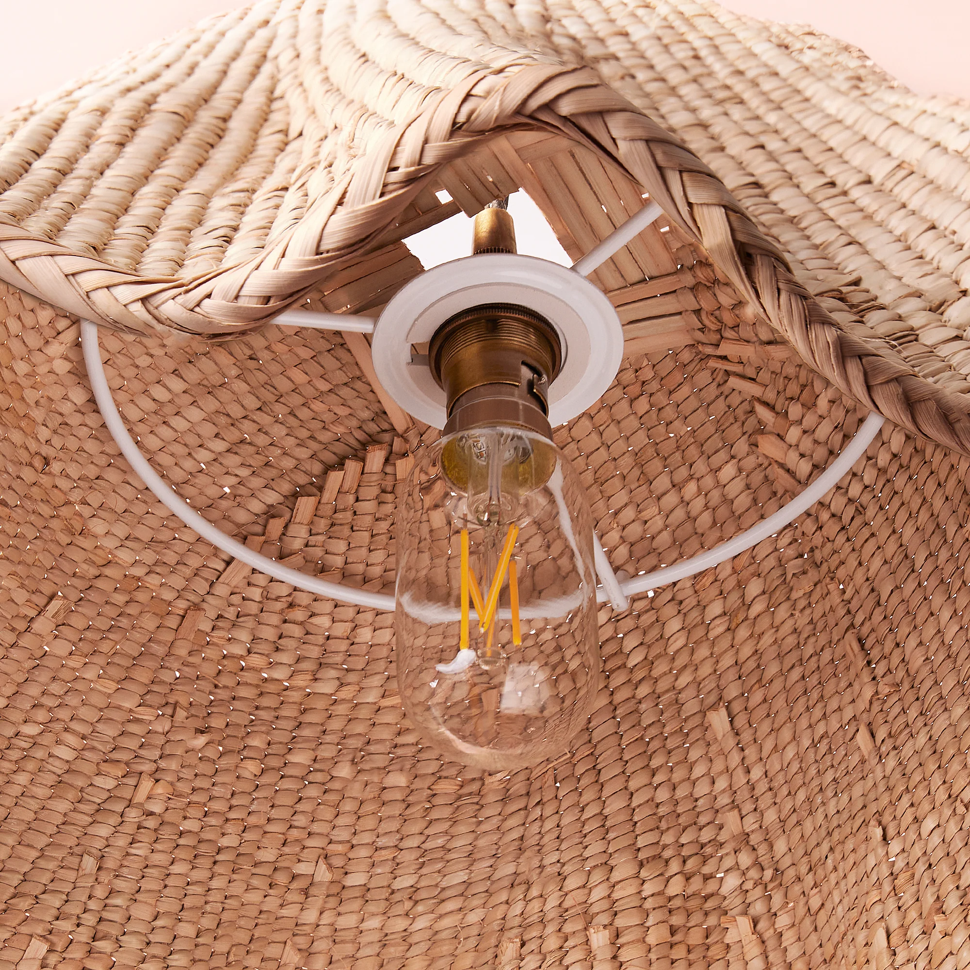 Smaller Wonky Wave natural woven palm basket - Image 8