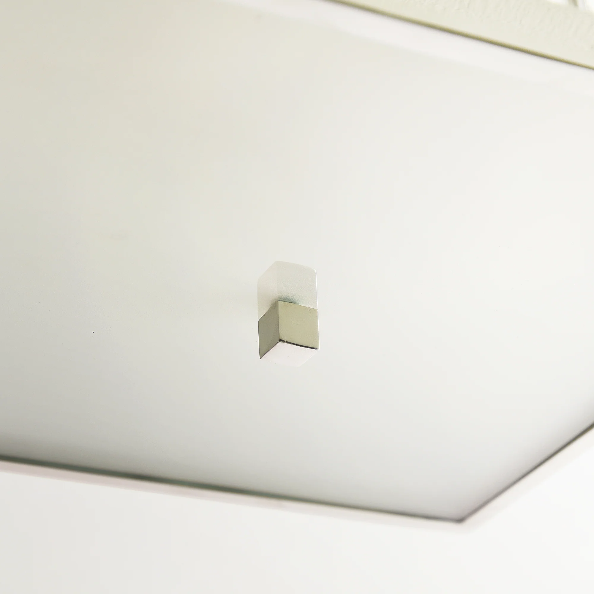 Square Roddy flush mount ceiling light in nickel and clear glass - Image 5