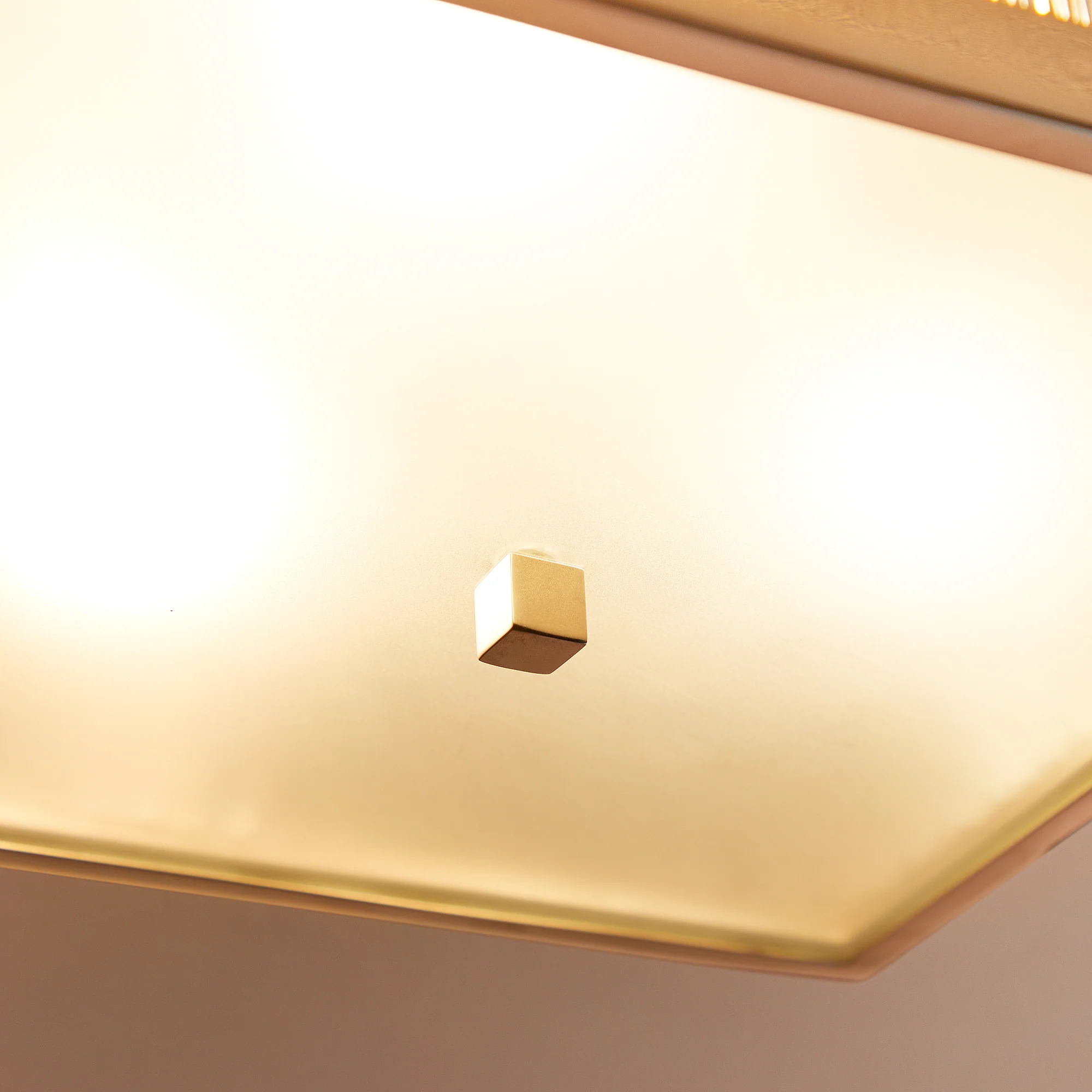Square Roddy flush mount ceiling light in nickel and clear glass - Image 6