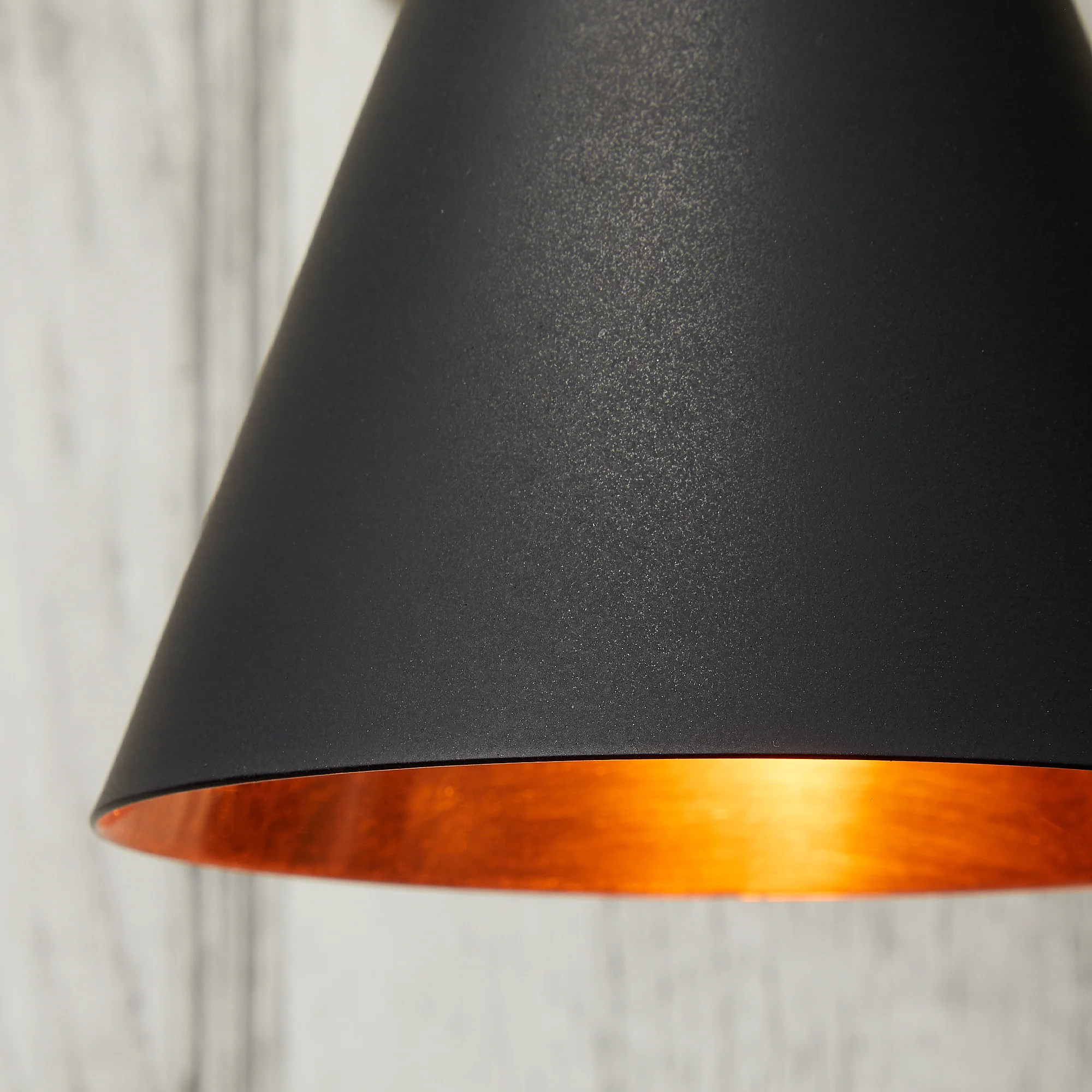 Stanlette pendant shade in ash black with copper interior - Image 3