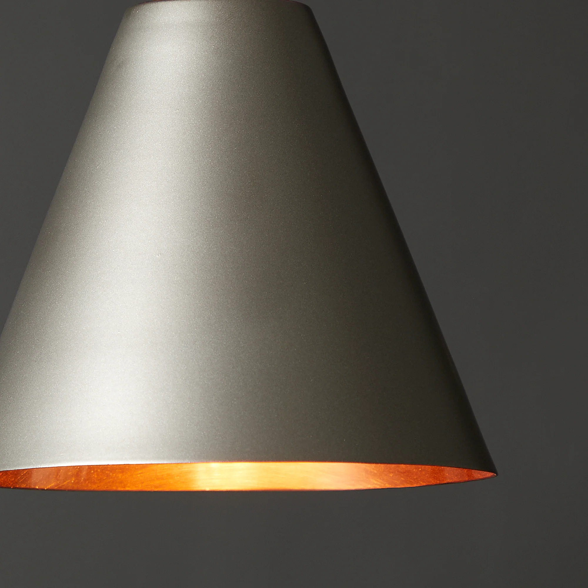 Stanlette pendant shade in gunmetal with copper interior - Image 3