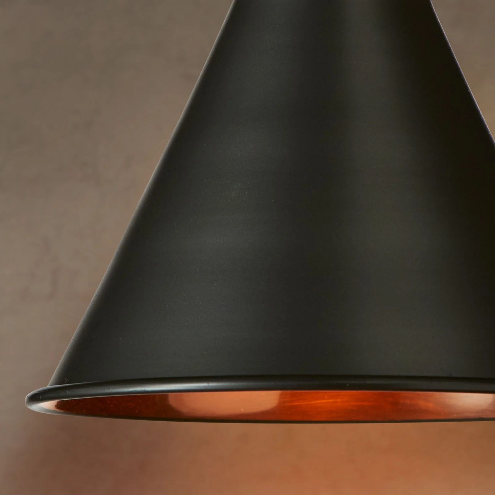 stanley pendant shade in dark gray with copper interior - Image 3