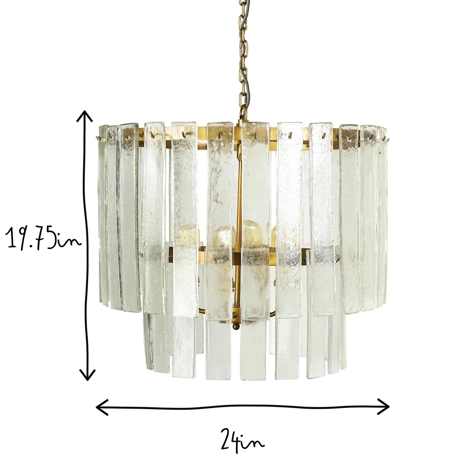 Starsky chandelier with clear recycled blown glass strips - Image 6