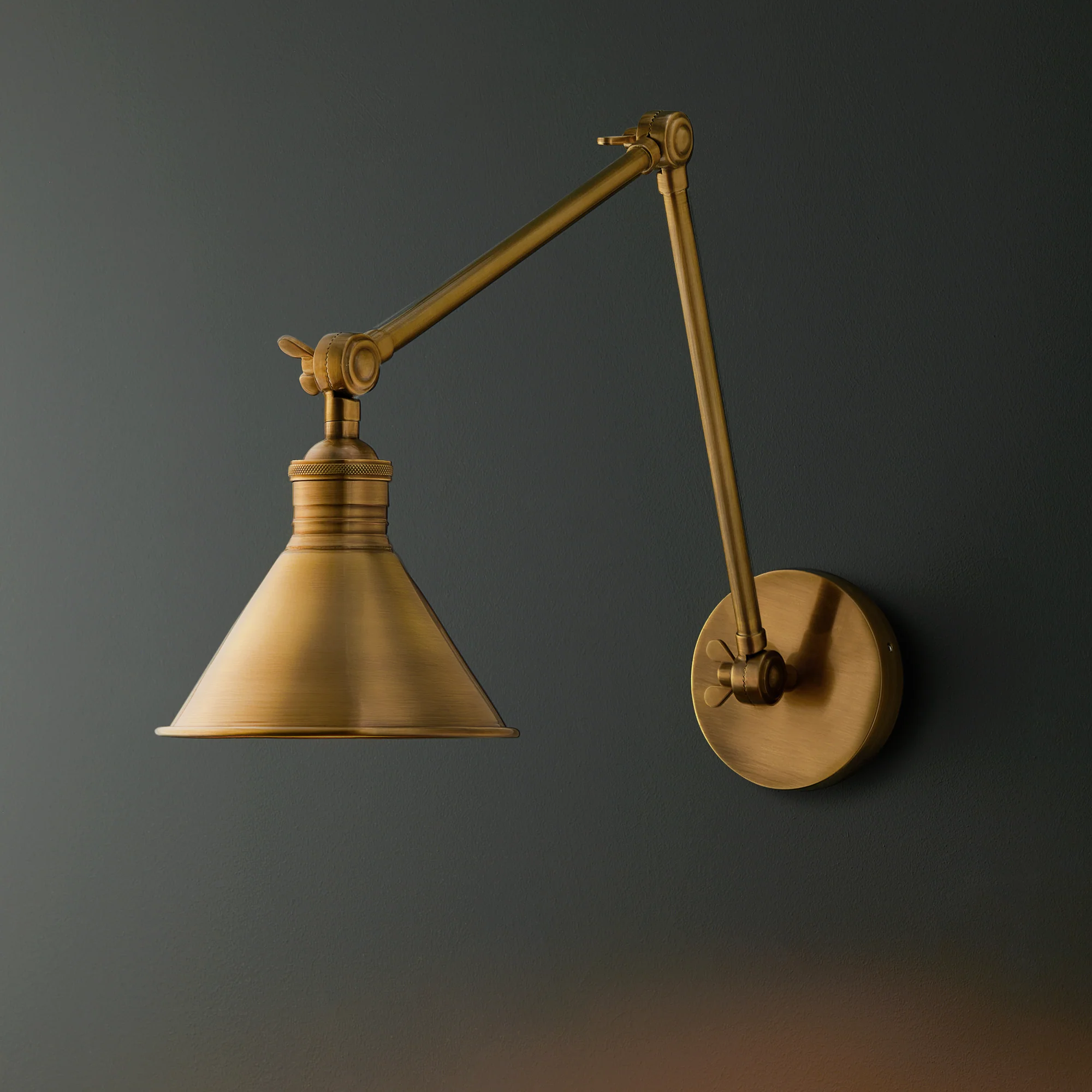 Stork wall sconce in antiqued brass - Image 2
