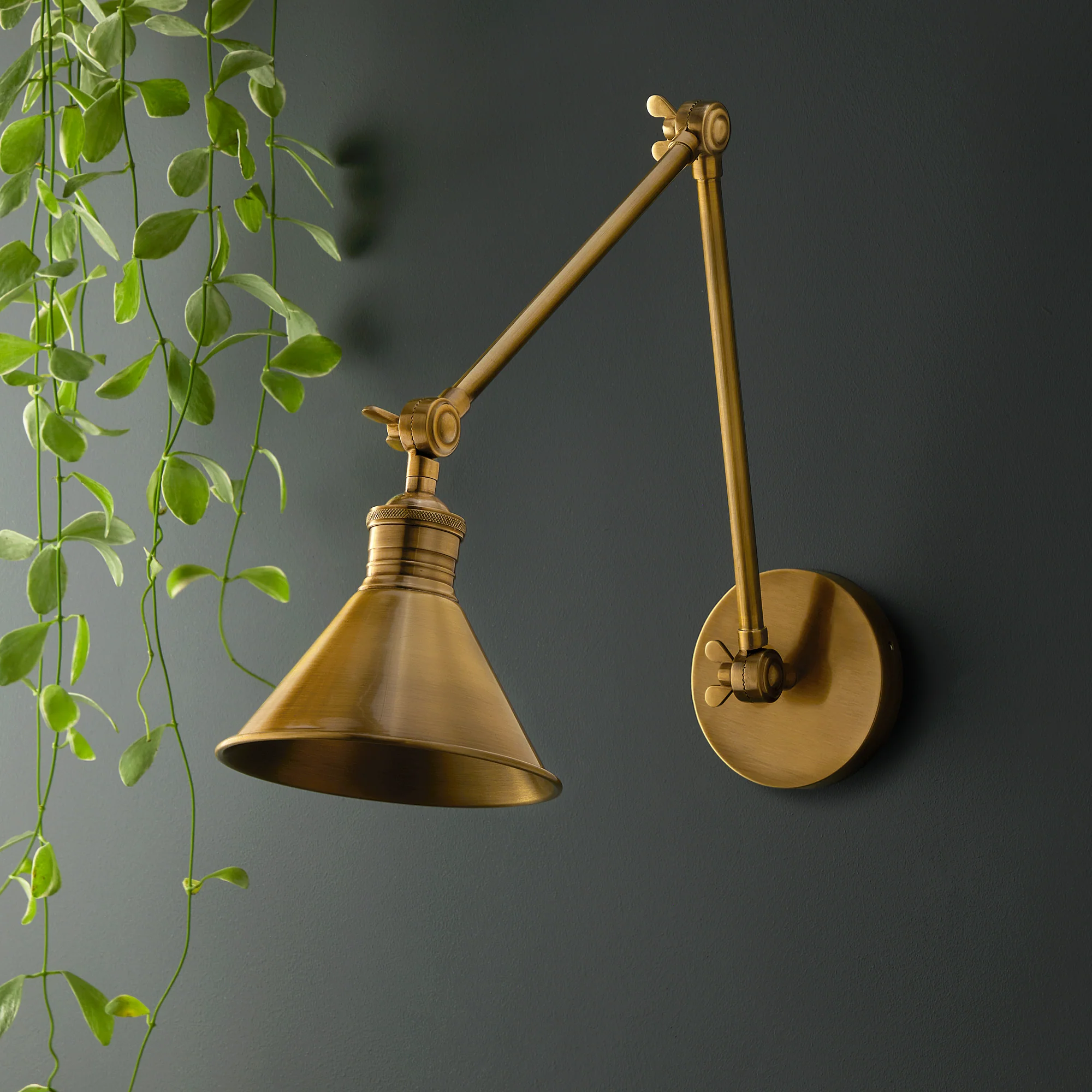 Stork wall sconce in antiqued brass - Image 3