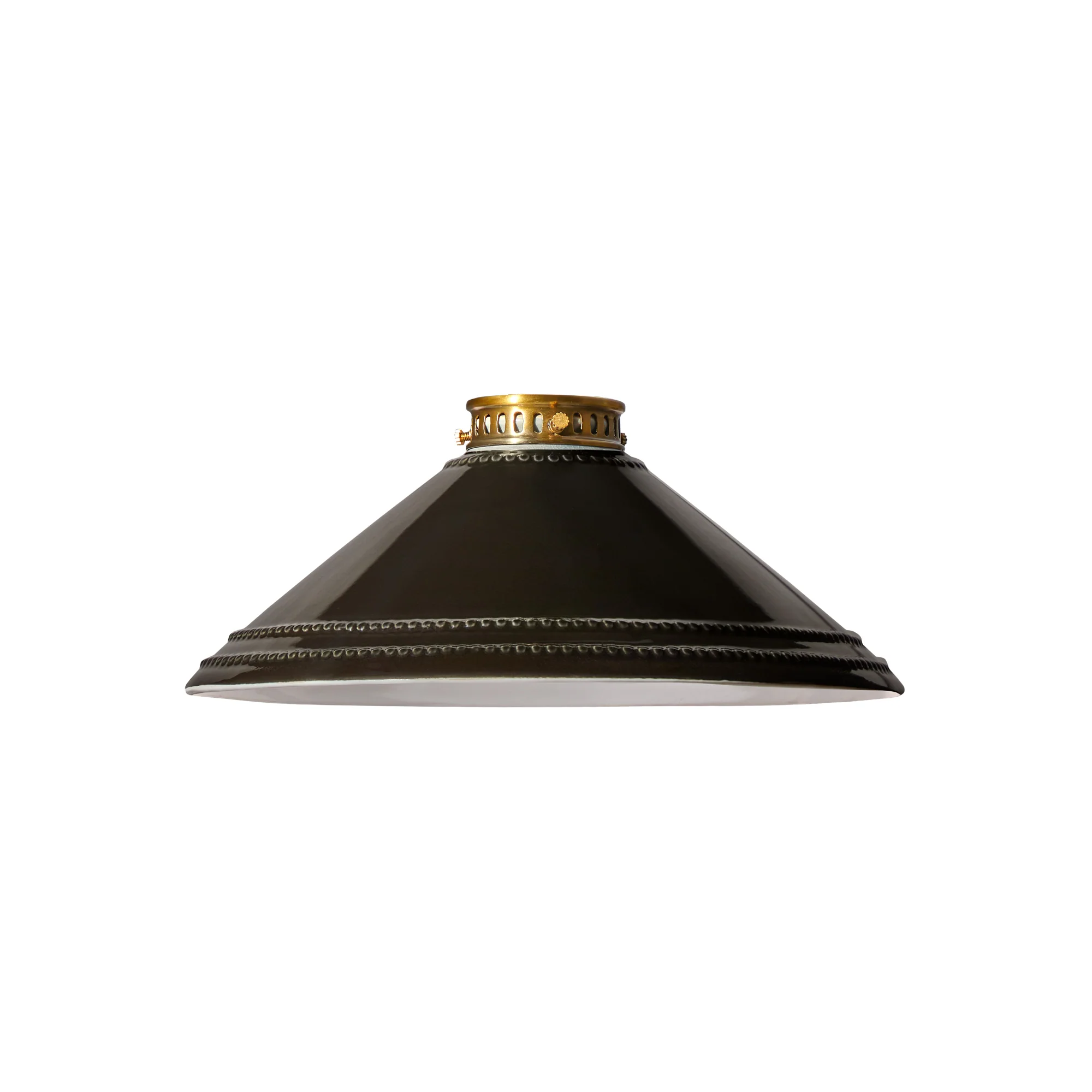 Ted ceramic pendant shade in black with stone interior