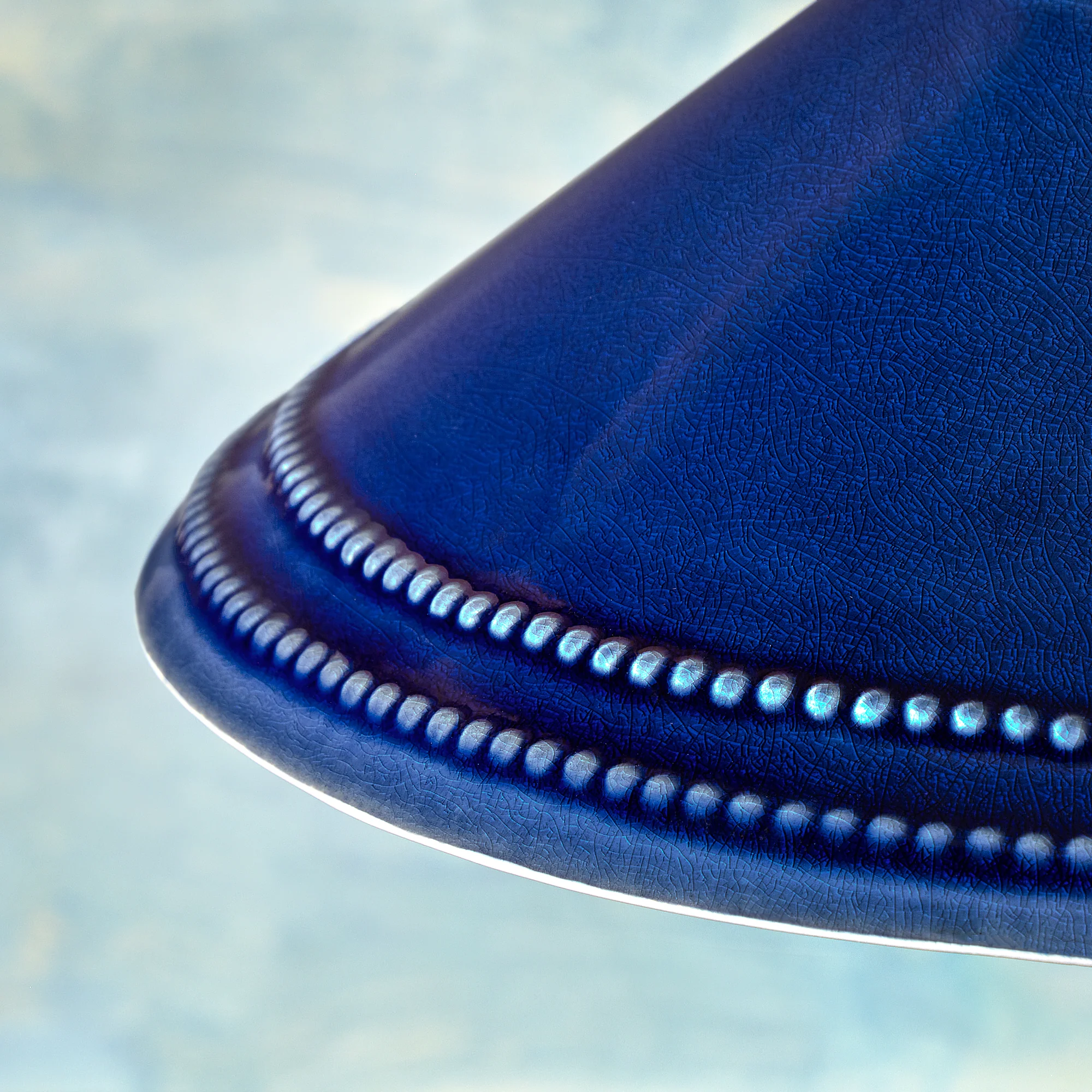 Ted ceramic pendant shade in navy with stone interior - Image 4