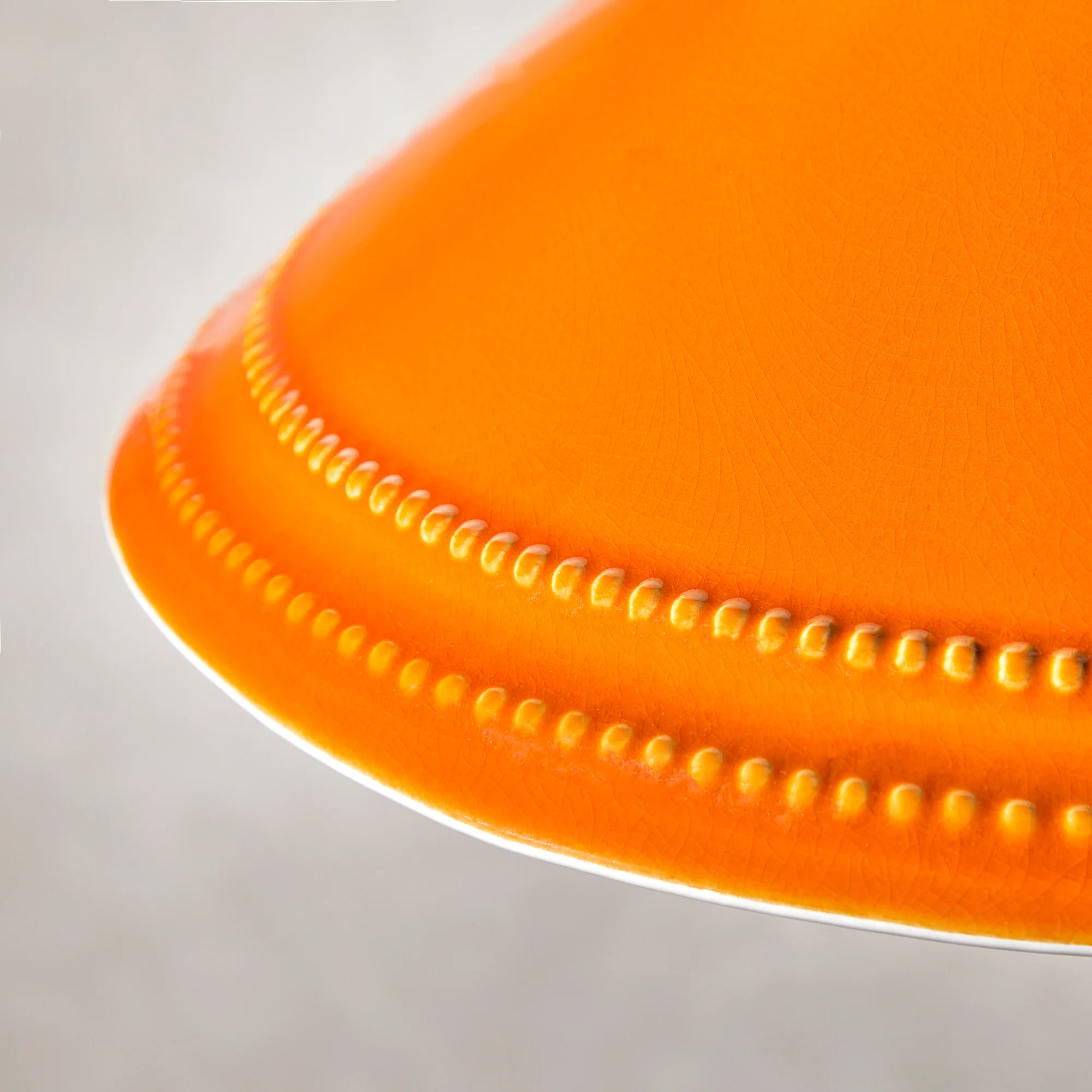 Ted ceramic pendant shade in orange with stone interior - Image 4