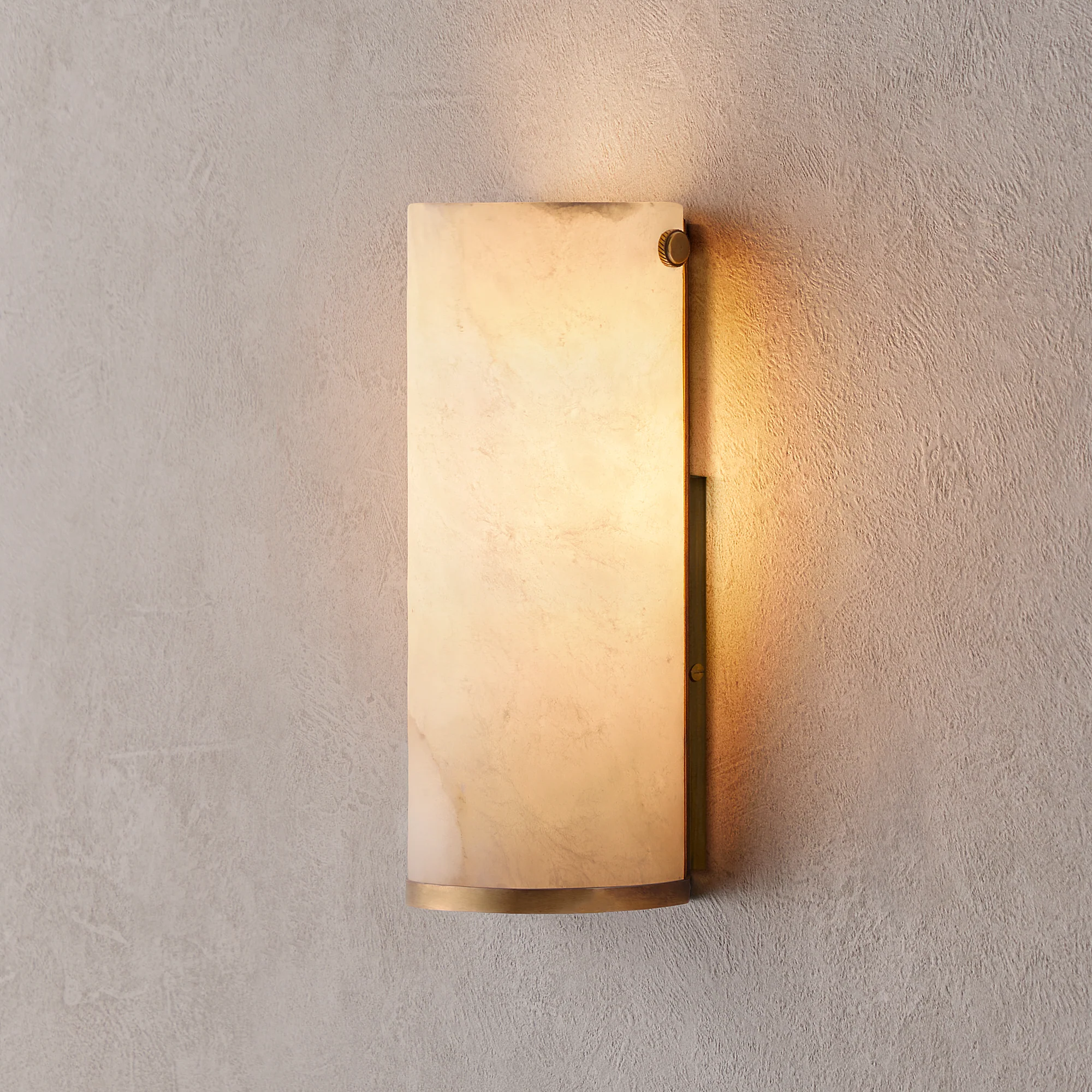 Thales wall sconce in alabaster and antiqued brass - Image 2