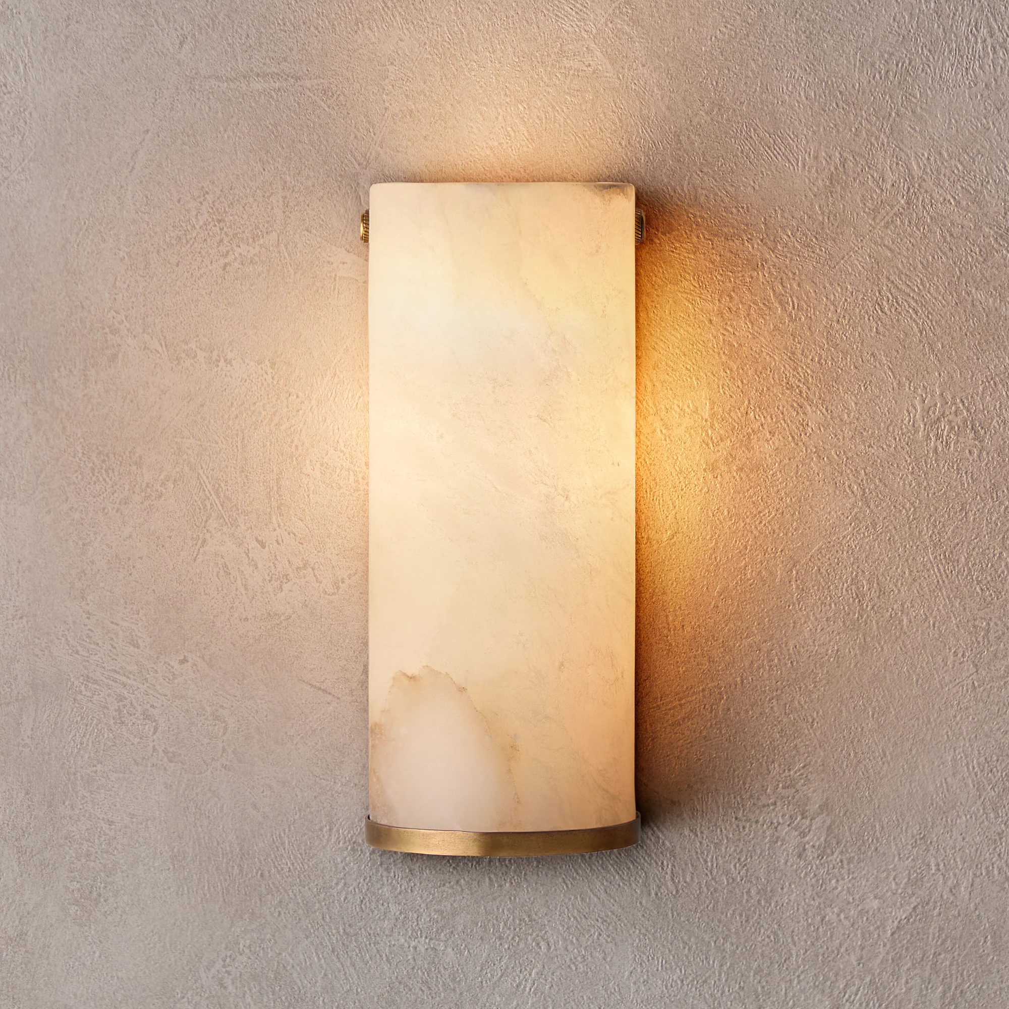 Thales wall sconce in alabaster and antiqued brass - Image 6