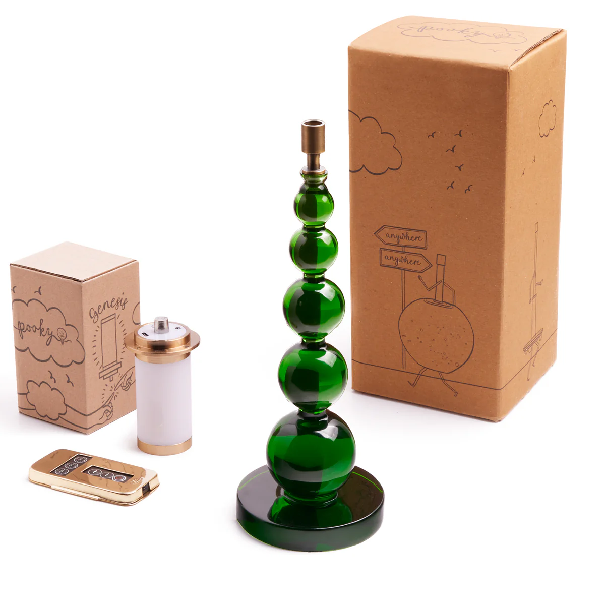 Tiny Aurora cordless table lamp in green - Image 12