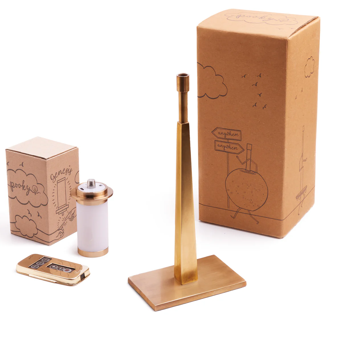 Tiny Trafalgar cordless table lamp in antique brass - Image 11