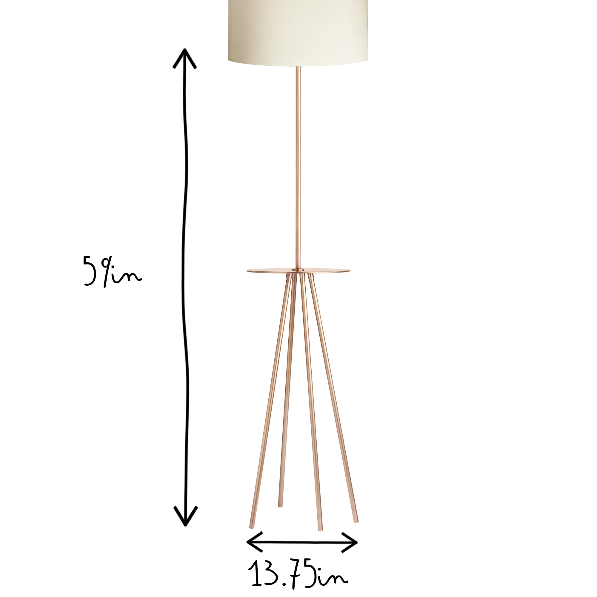 Tricology floor lamp with tray in antiqued brass - Image 7