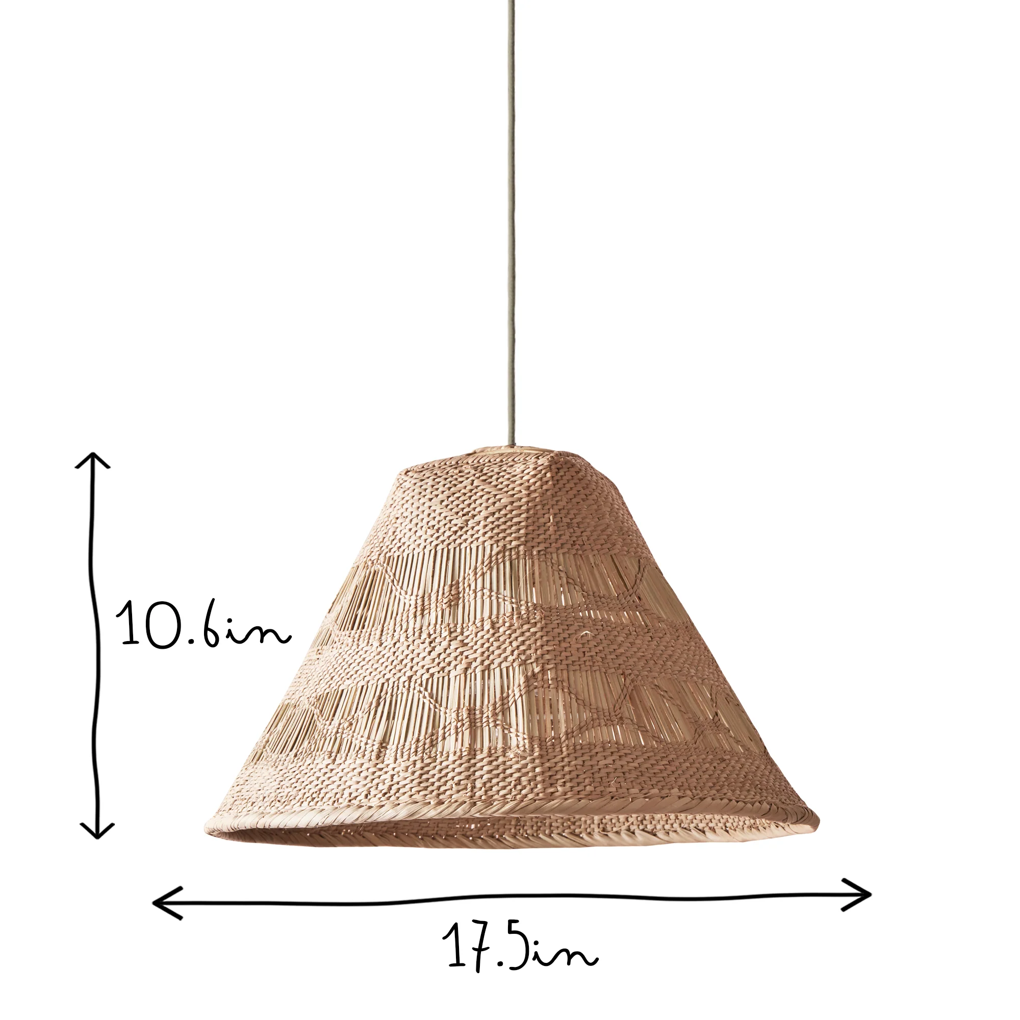 Vanesu pendant shade with binga pattern in natural - Image 11