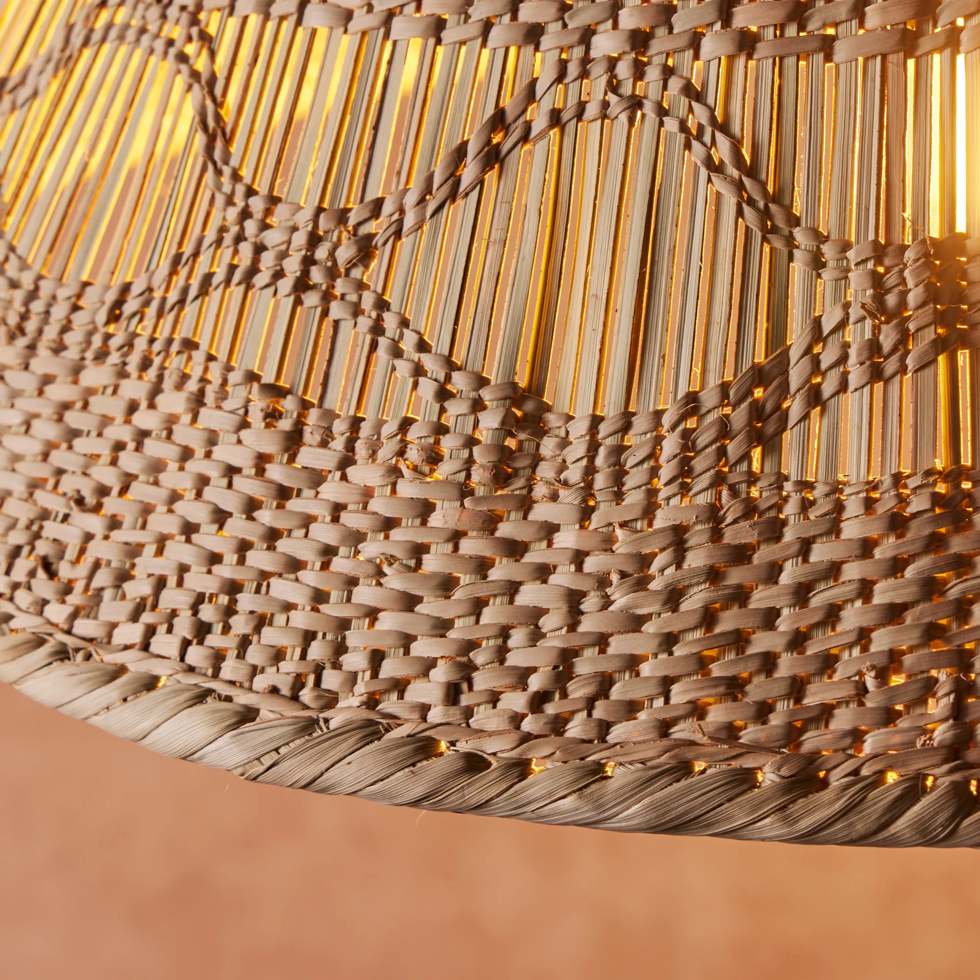 Vanesu pendant shade with binga pattern in natural - Image 8