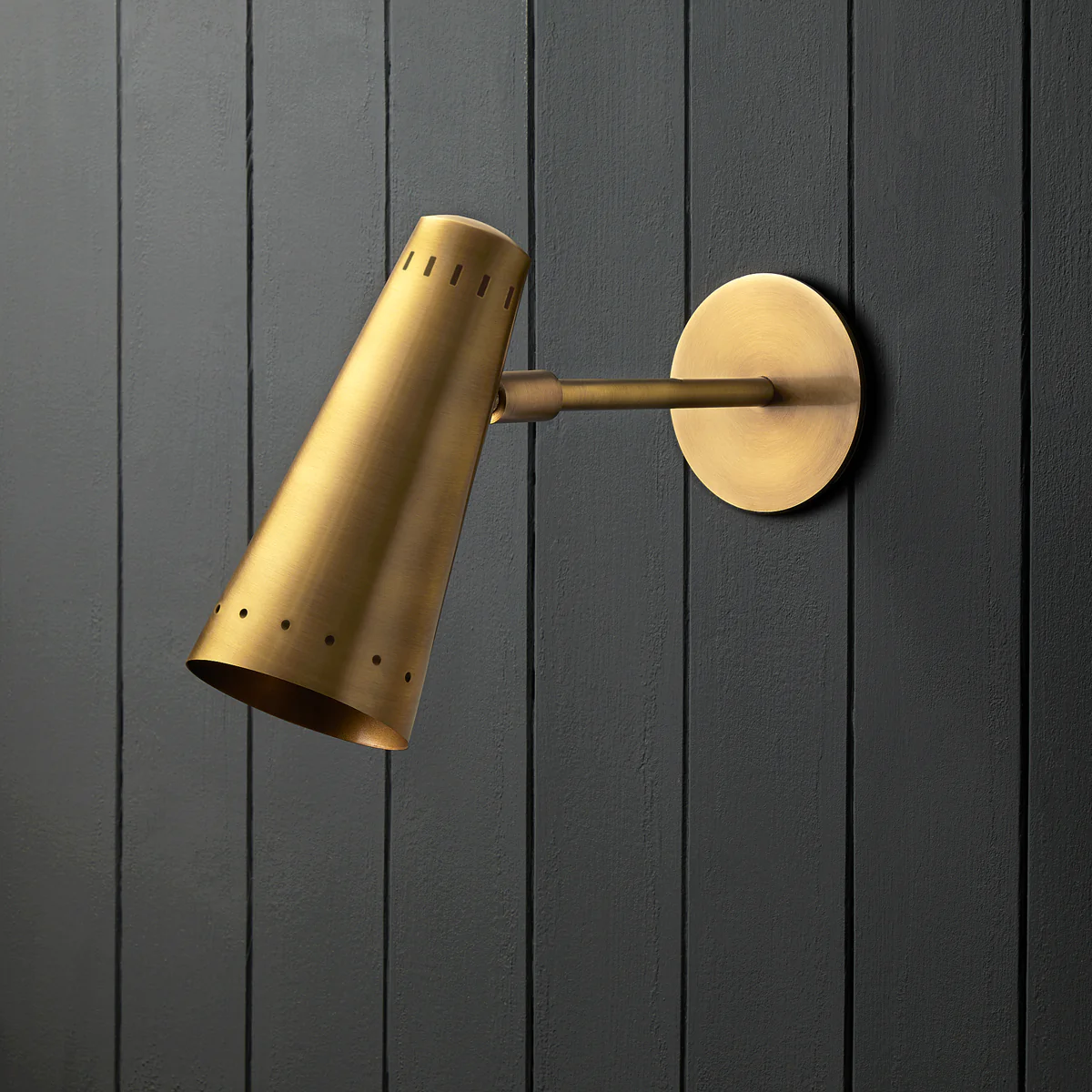 Vincent wall sconce in antiqued brass - Image 3