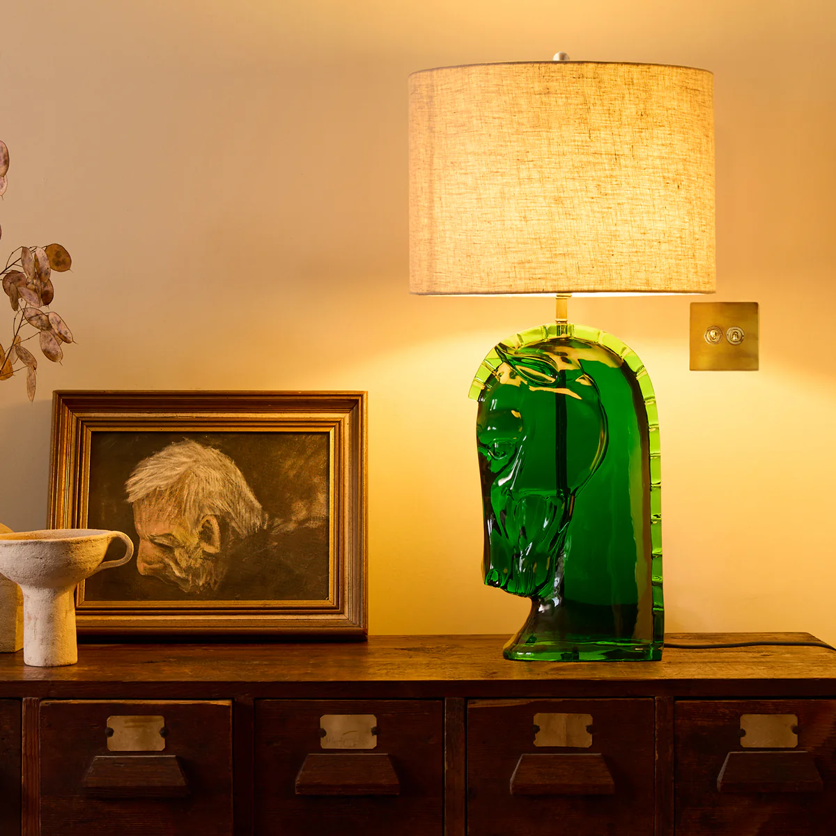 Whinny Table Lamp in green resin - Image 10