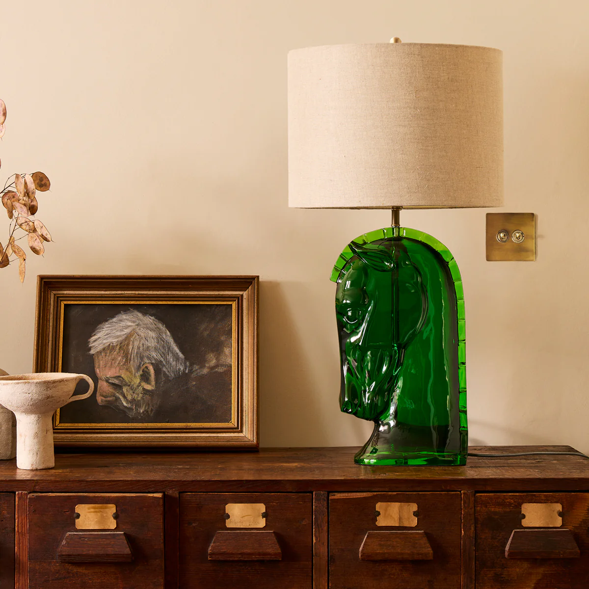 Whinny Table Lamp in green resin - Image 9