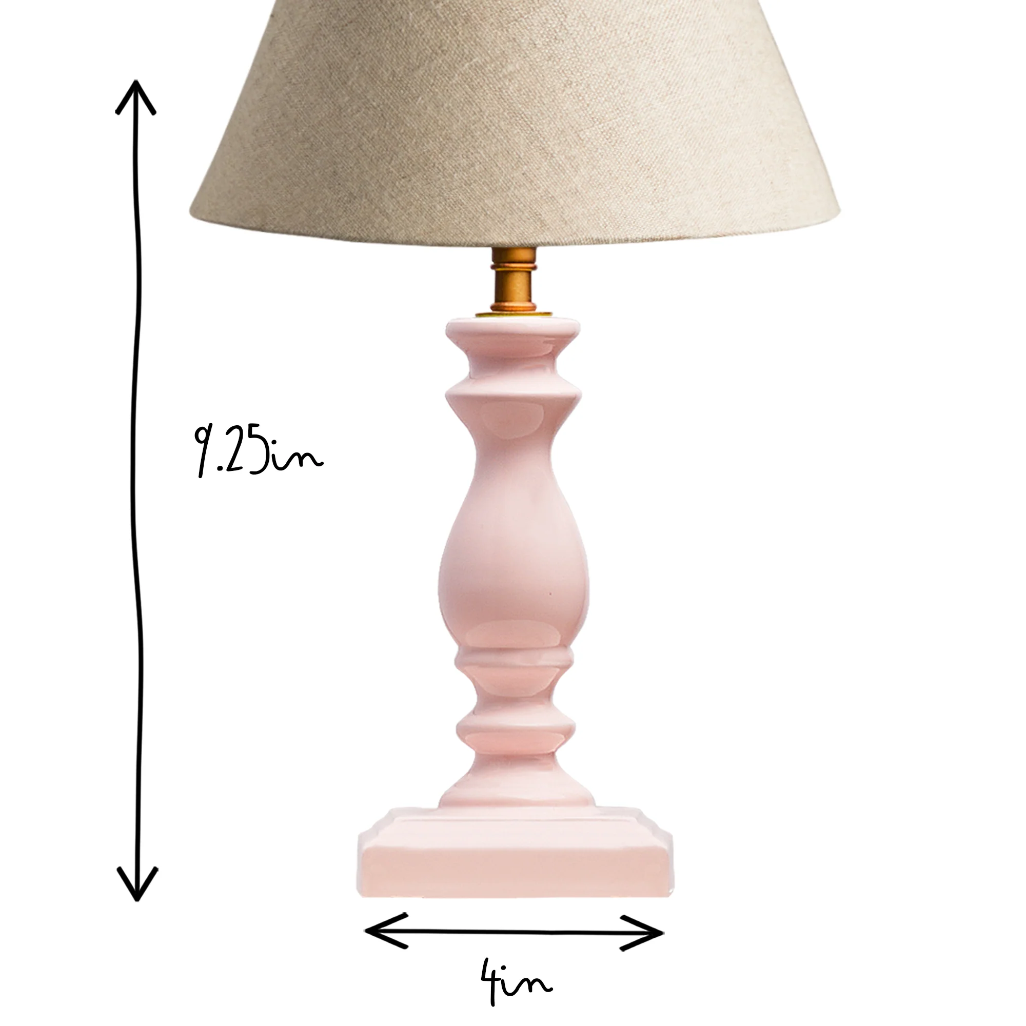 Wilma table lamp in pale pink - Image 5